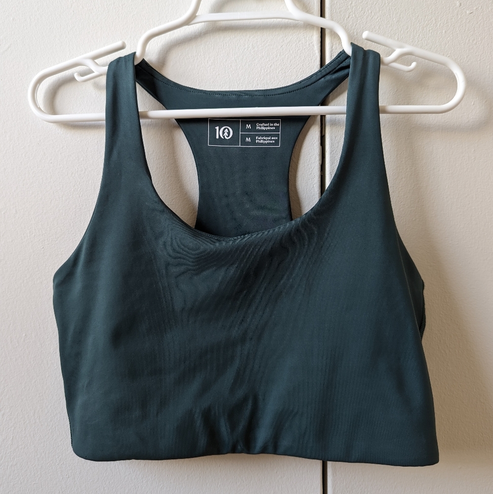 Tentree longline active bra in sea green